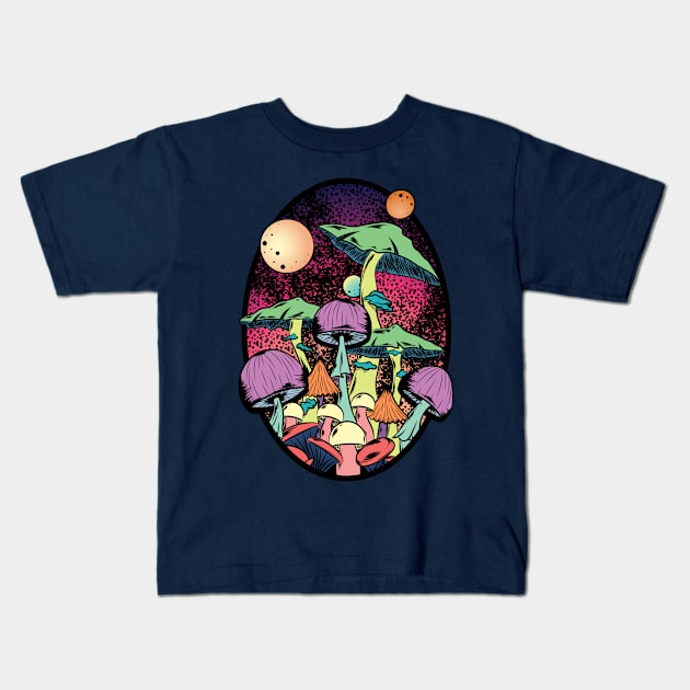 Mushroom Forest Kids T-Shirt by Desdymona